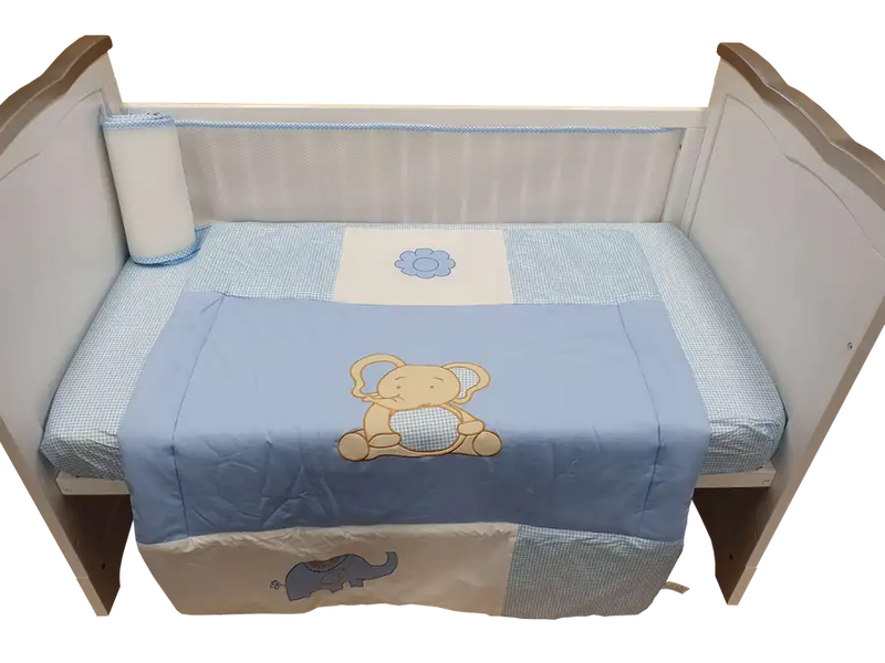 Sleep Tight Cot Bedding Set BLUE ELEPHANT - Babyonline