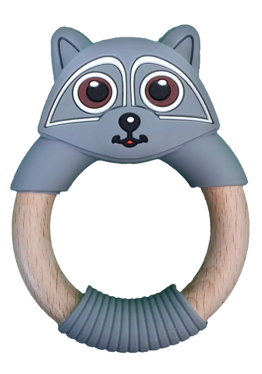 Kapai Kiwi Raccoon Wooden Teether Ring - Babyonline