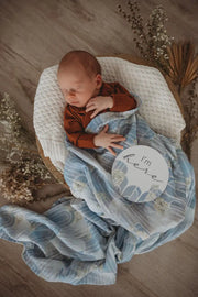 Snuggle Hunny Kids Reversible Milestone Cards - Eventide & Ice Blue - Babyonline