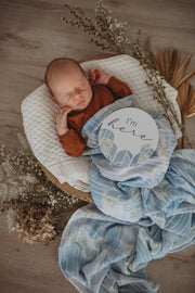 Snuggle Hunny Kids Reversible Milestone Cards - Eventide & Ice Blue - Babyonline