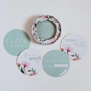 Snuggle Hunny Kids Reversible Milestone Cards - Wattle & Sage - Babyonline