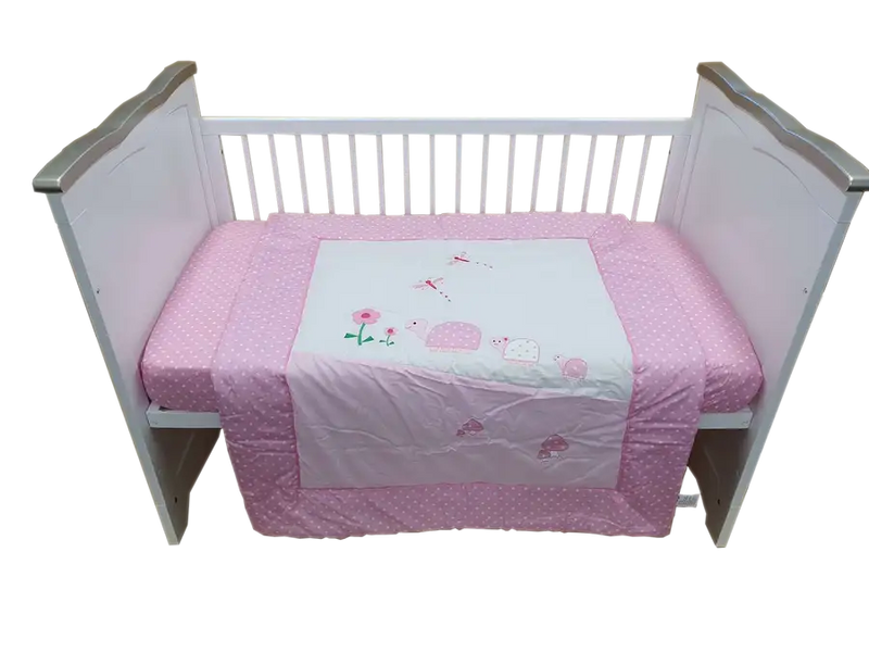 Sleep Tight Cot Bedding Set PINK TURTLE - Babyonline