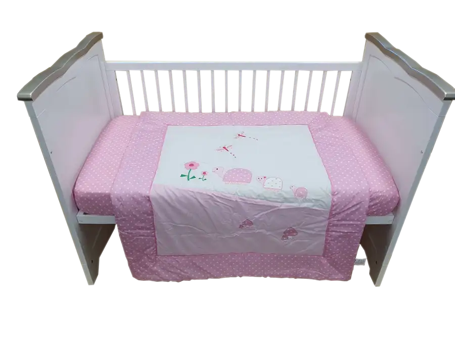 Sleep Tight Cot Bedding Set PINK TURTLE 35 Babyonline