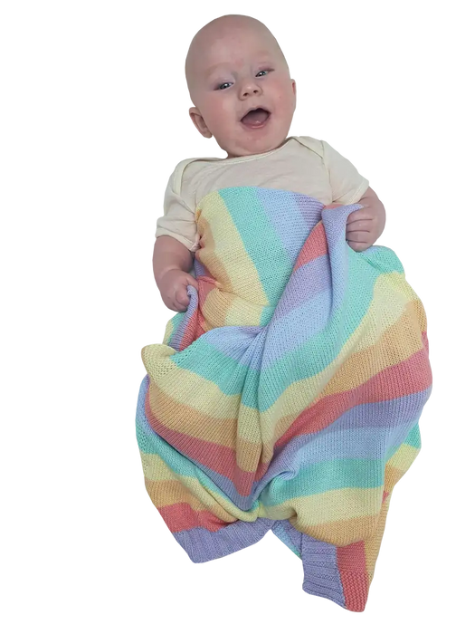 Sleep Tight Cotton Knit Blanket RAINBOW - Babyonline