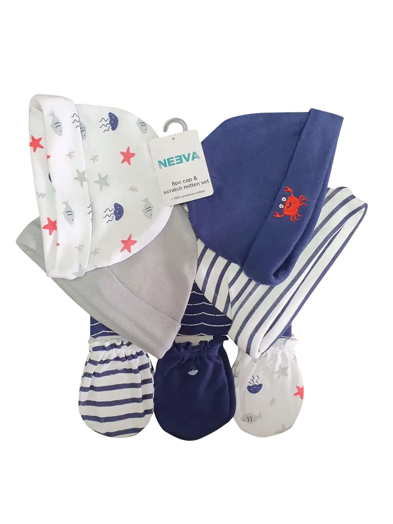 Neeva 8 Piece Hat & Mitten Set CRAB - Babyonline