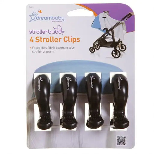 Dreambaby Strollerbuddy Stroller Clips - Black (4 Pack) - Babyonline