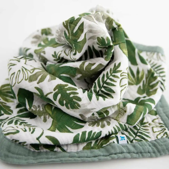 Little Unicorn Cotton Muslin Baby Blanket - Tropical Leaf - Babyonline