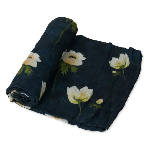 Little Unicorn Single Deluxe Muslin Swaddle - White Anenome - Babyonline