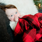 Little Unicorn Single Muslin Swaddle - Red Plaid - Babyonline