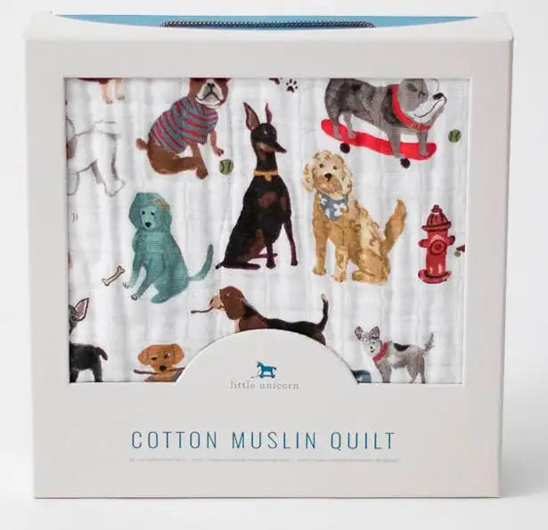 Little Unicorn Muslin Quilt DOGS - Babyonline