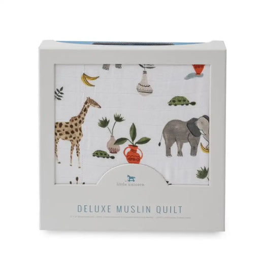 Little Unicorn Deluxe Muslin Quilt Safari Social - Babyonline