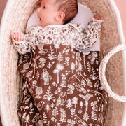 Woolbabe Merino/Organic Cotton swaddle/blanket BARK WILDERNESS - Babyonline