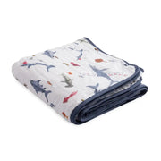 Little Unicorn Muslin Quilt - Shark - Babyonline
