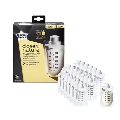 Tommee Tippee Closer To Nature Express and Go Breast Milk Pouches - 20 Pack - Babyonline