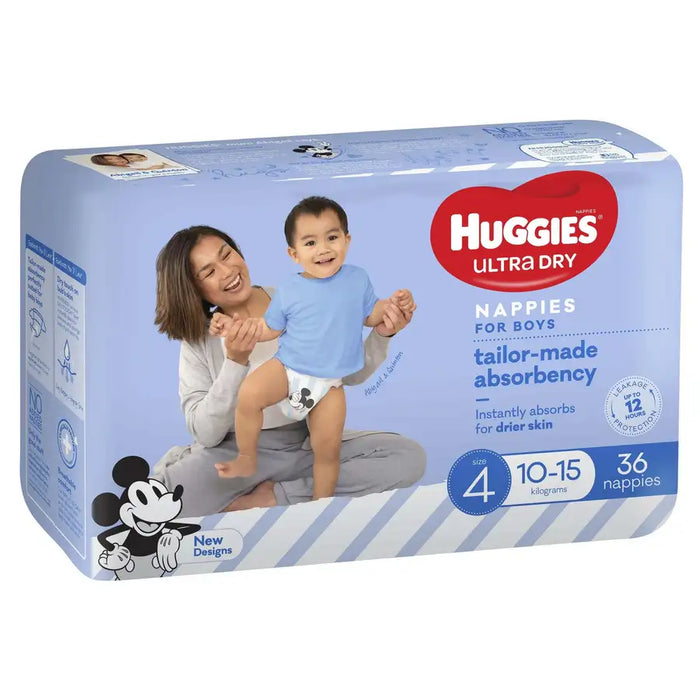 Huggies Ultra Dry Size 4 (10-15kg) BOYS - Babyonline