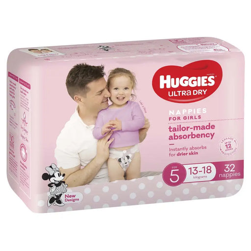 Huggies Ultra Dry - Size 5 (13-18kg) GIRLS - Babyonline
