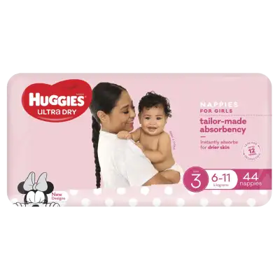 Huggies Ultra Dry Size 3 (6-11kg) - GIRLS - Babyonline