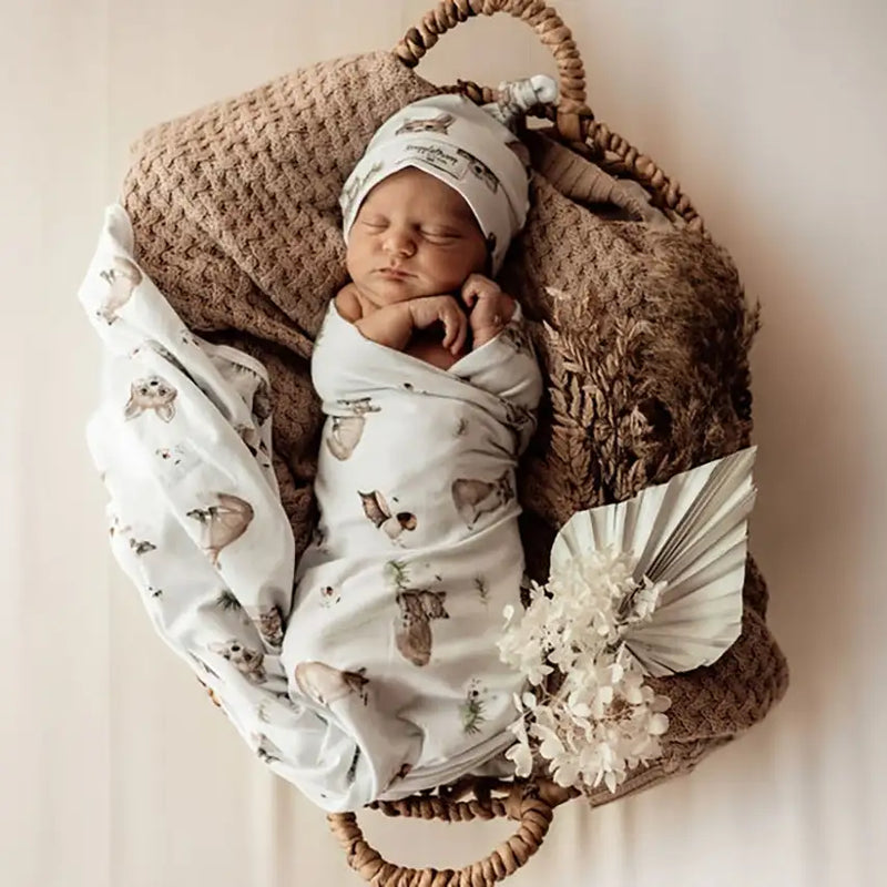 Snuggle Hunny Kids Baby Jersey Wrap & Beanie Set - Fox - Babyonline