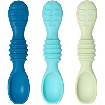 Bumkins Silicone Dipping Spoons - 3 Pack GUMDROP BLUE - Babyonline