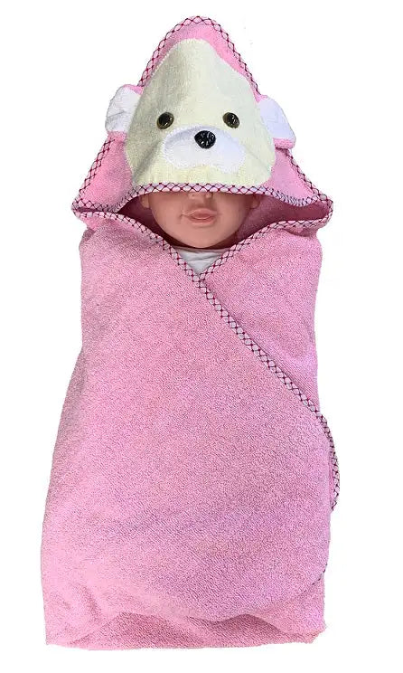 Bear Hooded Bath Towel - Pink - Babyonline