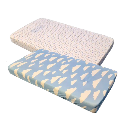 Sleep Tight Cotton Fitted Cot Sheet Pack of 2 BLUE - Babyonline