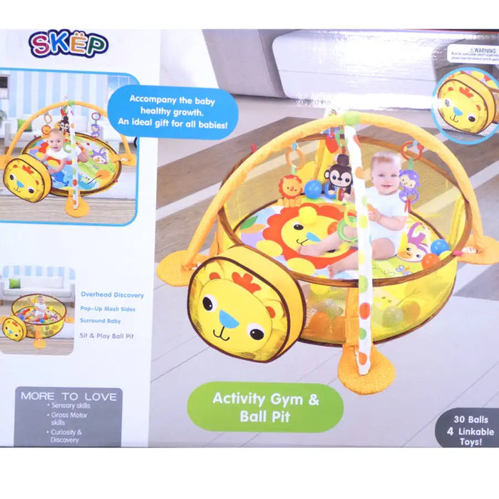 3-in-1 Baby Activity Gym Mat Ball Pit LION 88969 — Babyonline