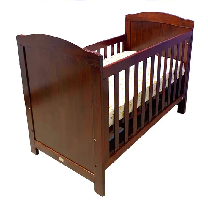 Kapai DELTA Wooden Baby Cot Drop Side with Drawer - COFFEE