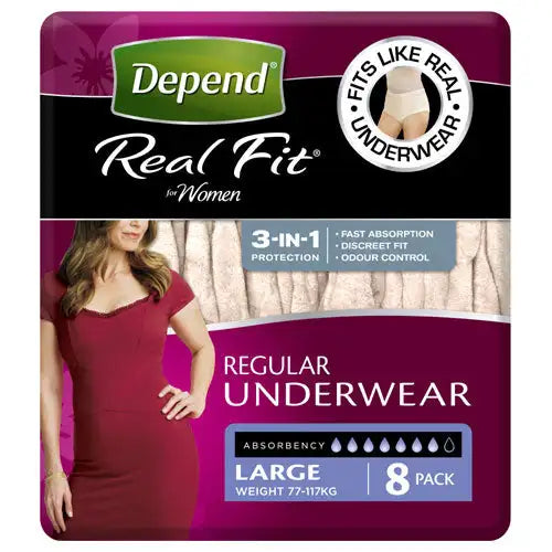 Depend® Real-Fit Underwear for Women  - Large  pack of 8 pcs - Babyonline