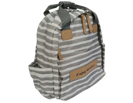 Diaper Bag Backpack GREY-WHITE STRIPES - Babyonline