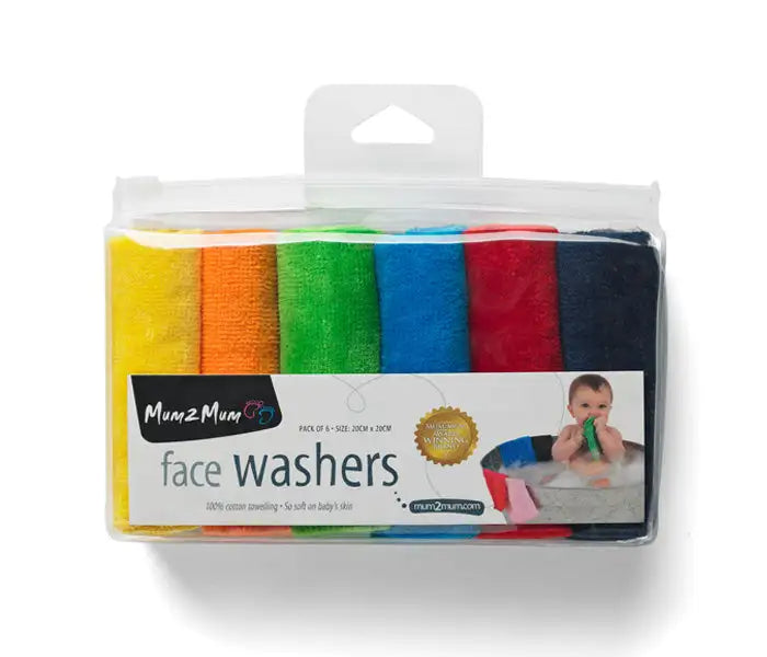 Mum2Mum Face Washers (Pack of 6) BRIGHTS - Babyonline