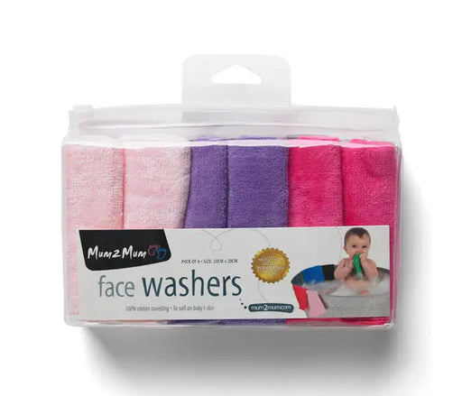 Mum2Mum Face Washers (Pack of 6) CANDY - Babyonline