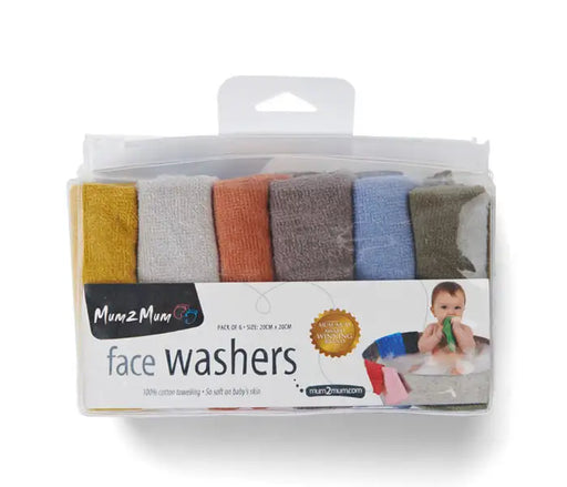 Mum2Mum Face Washers (Pack of 6) EARTH - Babyonline