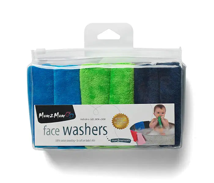 Mum2Mum Face Washers (Pack of 6) NEUTRAL - Babyonline
