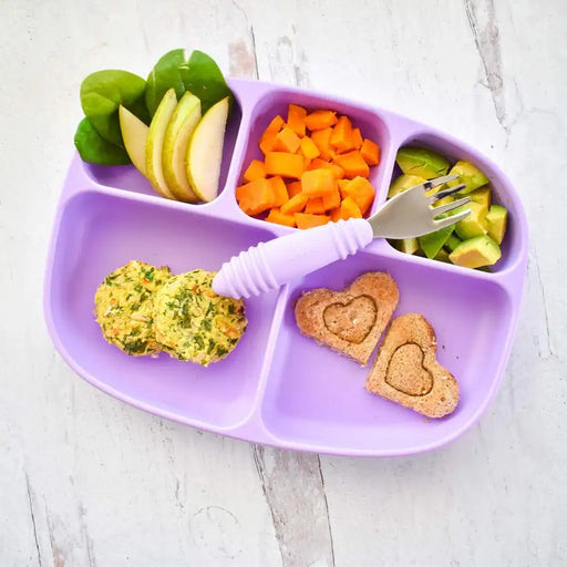 Bumkins 5 Section Silicone Grip Dish + Lid - Lavender - Babyonline