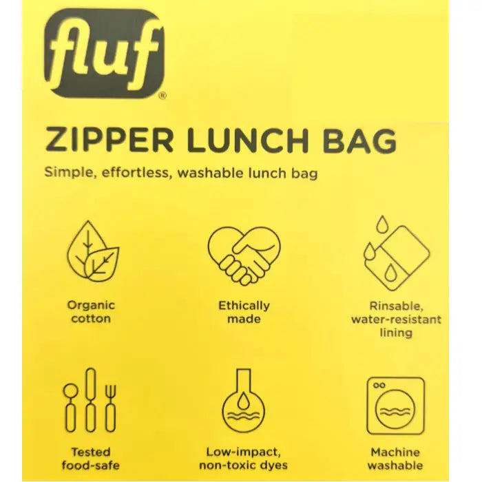 Fluf Zipper Lunch Bag - FOX - 100% certified organic cotton *CLEARANCE*