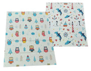 Double Sided Folded Ocean & Owl Play Mat - Babyonline