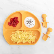 Bumkins Silicone Grip Dish - Tangerine - Babyonline