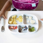 Bumkins 5 Section Silicone Grip Dish + Lid - Marble - Babyonline