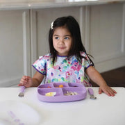 Bumkins 5 Section Silicone Grip Dish + Lid - Lavender - Babyonline