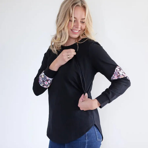 Milkbar Brooklyn Sweater | Black/Floral - Babyonline