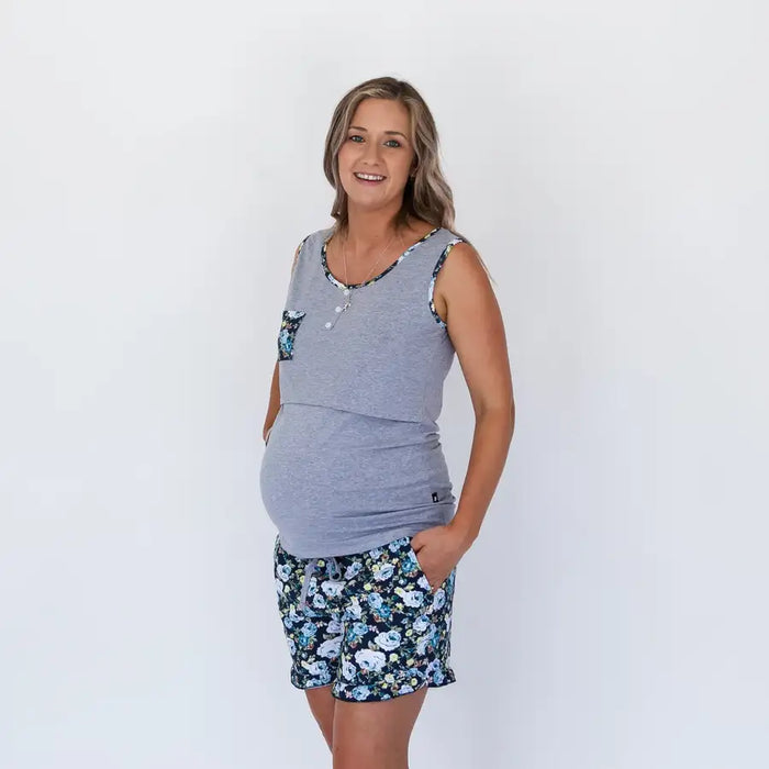 Milkbar Breastfeeding Pyjamas | Blue Rose - Babyonline