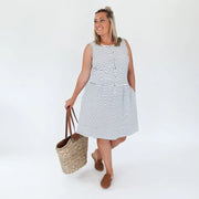 Milkbar Breastfeeding Billie Dress | White/Navy Stripe - Babyonline