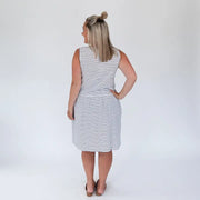 Milkbar Breastfeeding Billie Dress | White/Navy Stripe - Babyonline