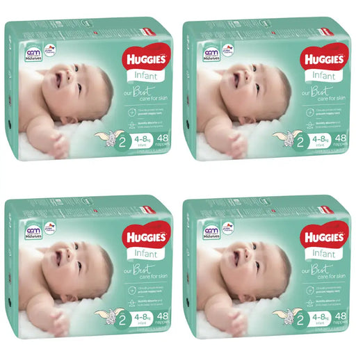 Huggies Infant VALUE BOX Size 2 (4-8 kg) UNISEX 192 Nappies - Babyonline