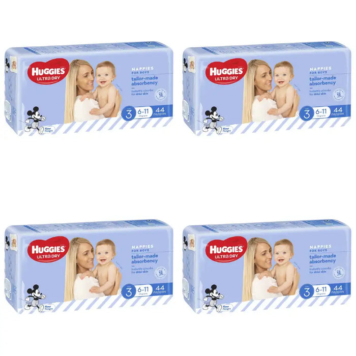 Huggies Ultra Dry Size 3 VALUE BOX (6-11kg) - BOYS 176 Nappies - Babyonline