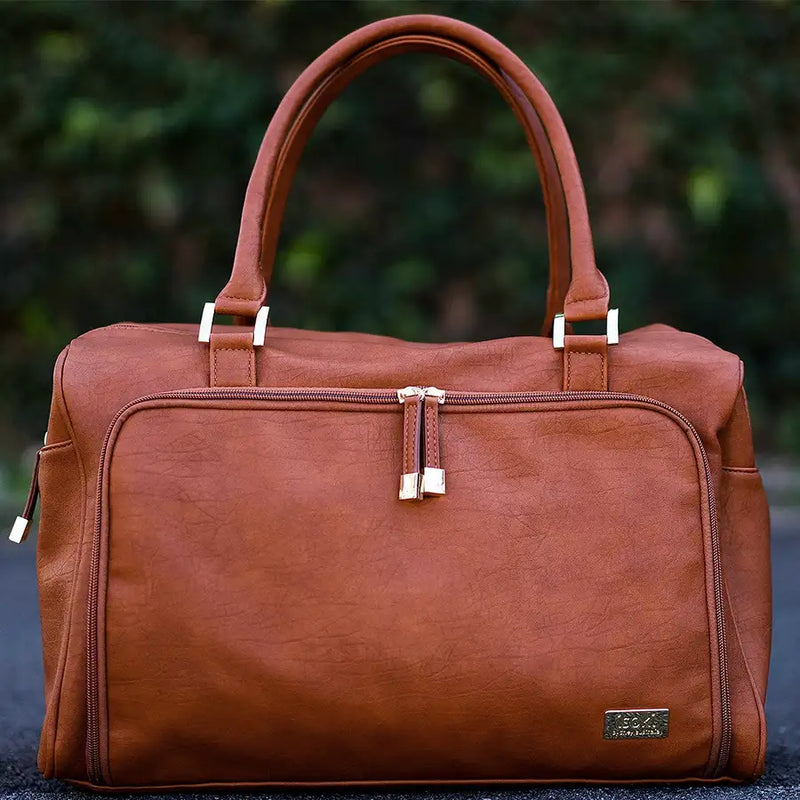 Isoki Double Zip Satchel AMBER TAN - Babyonline