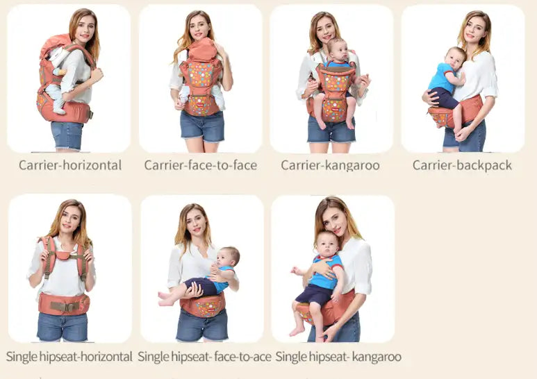 Luxury Multi-Functional Baby Hip Seat Carrier -  Purple with circles - Babyonline