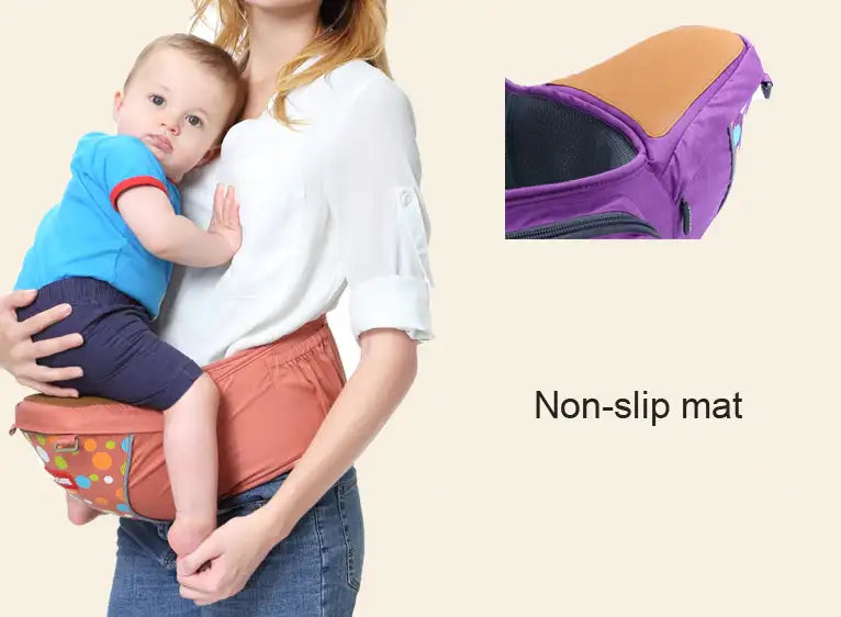 Luxury Multi-Functional Baby Hip Seat Carrier -  Orange with circles - Babyonline