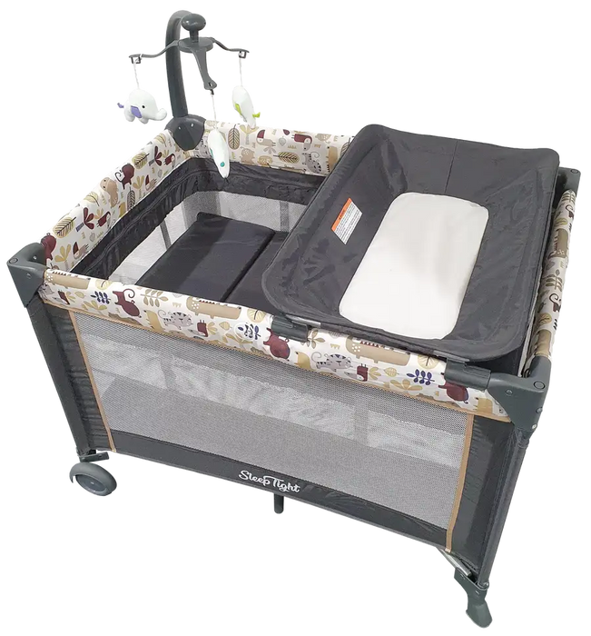Sleep Tight Portacot with Bassinet and Changing Table - Animals - Babyonline
