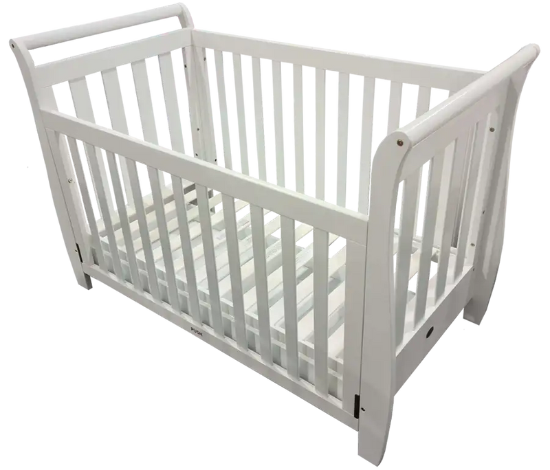 Kapai NOVA Wooden Drop Side Cot with Drawer - WHITE